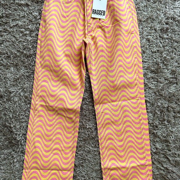 The Ragged Priest Pink and Yellow High Rise Jeans - Picture 6 of 9